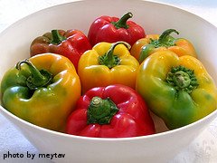 Bowl Of Colorful Bell Peppers